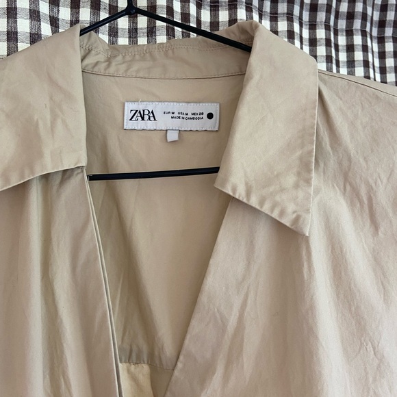 Zara Sleeveless Tie-Waist Maxi Dress in Beige - Picture 4 of 9